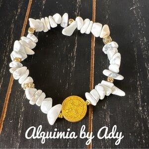 Alquimia by Ady White and Gold Stone Bracelet San Benito